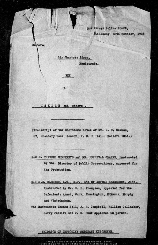 View document: Pollitt’s trials for mutiny and libel, 1925-1941.